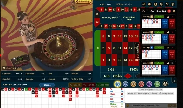 Trải nghiệm chơi Roulette Cổng Game Sunwin cùng dealer xinh đẹp